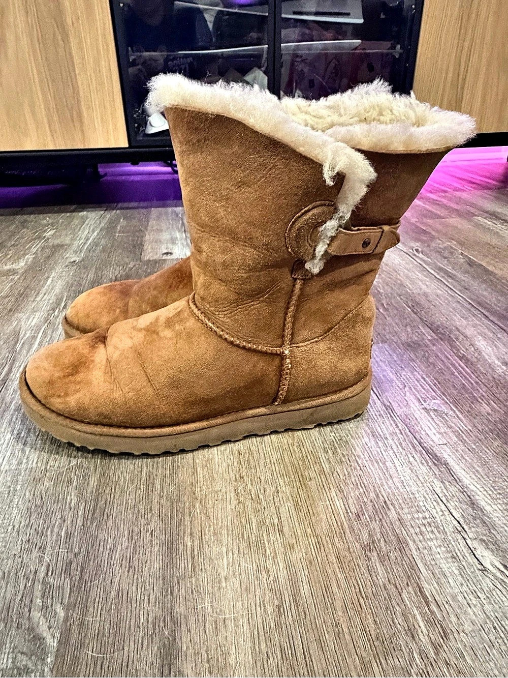 UGG Bailey Button Triplet Winter Boots Brown US 11